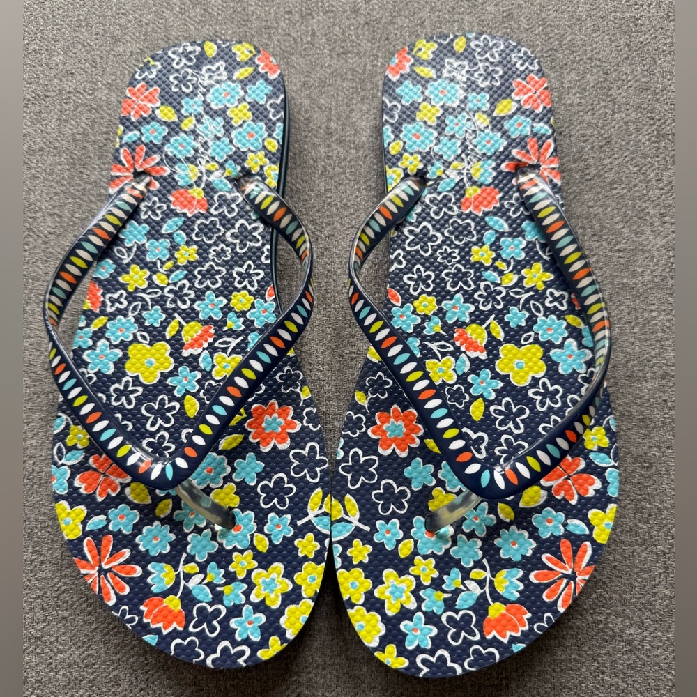 Vera Bradley Blue and Orange Sandals- Chandelier Gardens